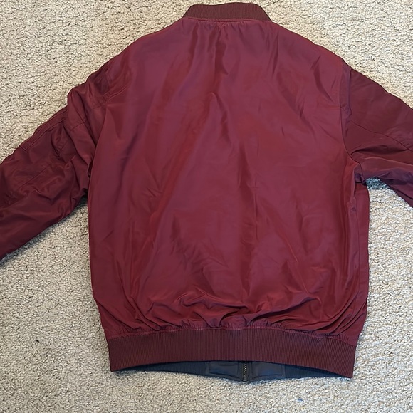 Kevitle Men’s NASA Collection Zip Up Flight Bomber Jacket Burgundy Size S - Picture 2 of 11
